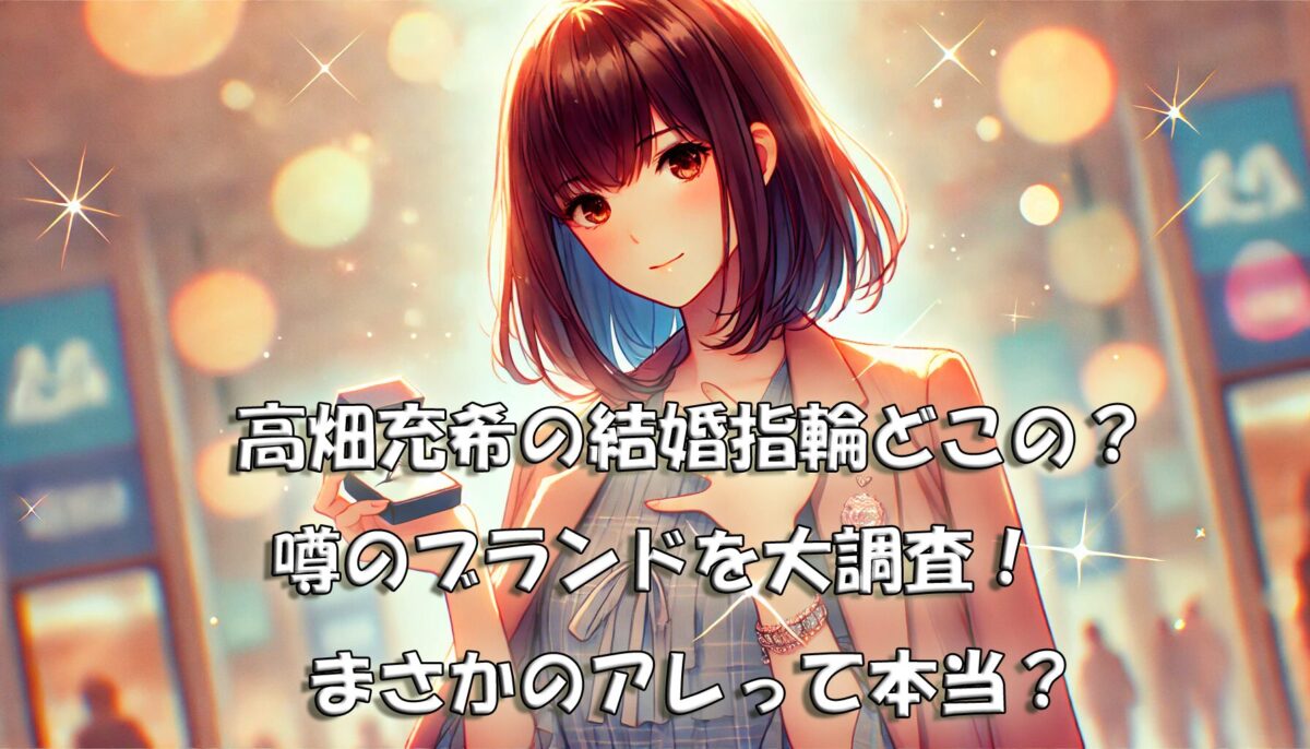 高畑充希の結婚指輪どこの？噂のブランドを大調査！まさかのアレって本当？